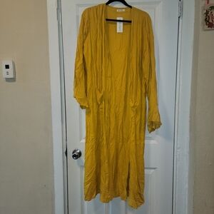 NWT Muslim Cover Kimono Long Sleeve Islamic Arab Maxi Cover Mustard Size M